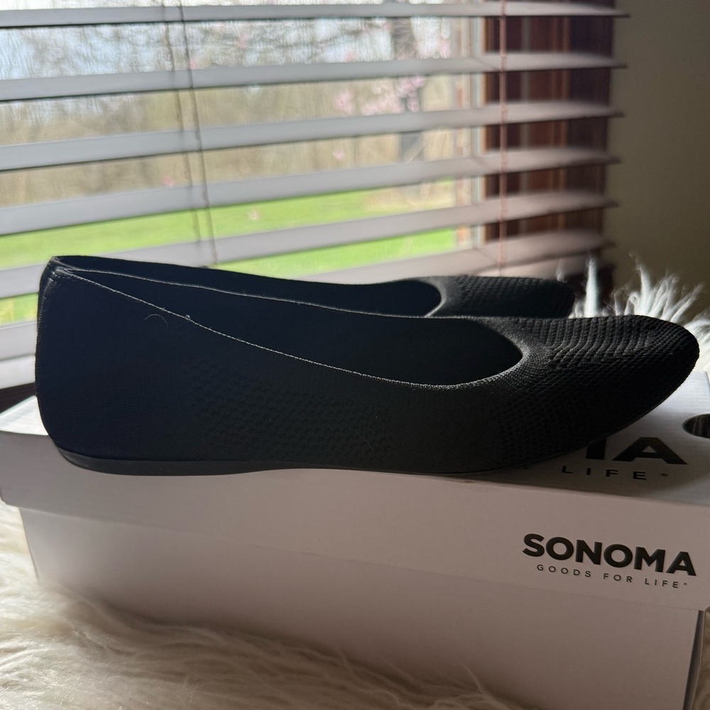 Sonoma Black Knit Ballet Flats